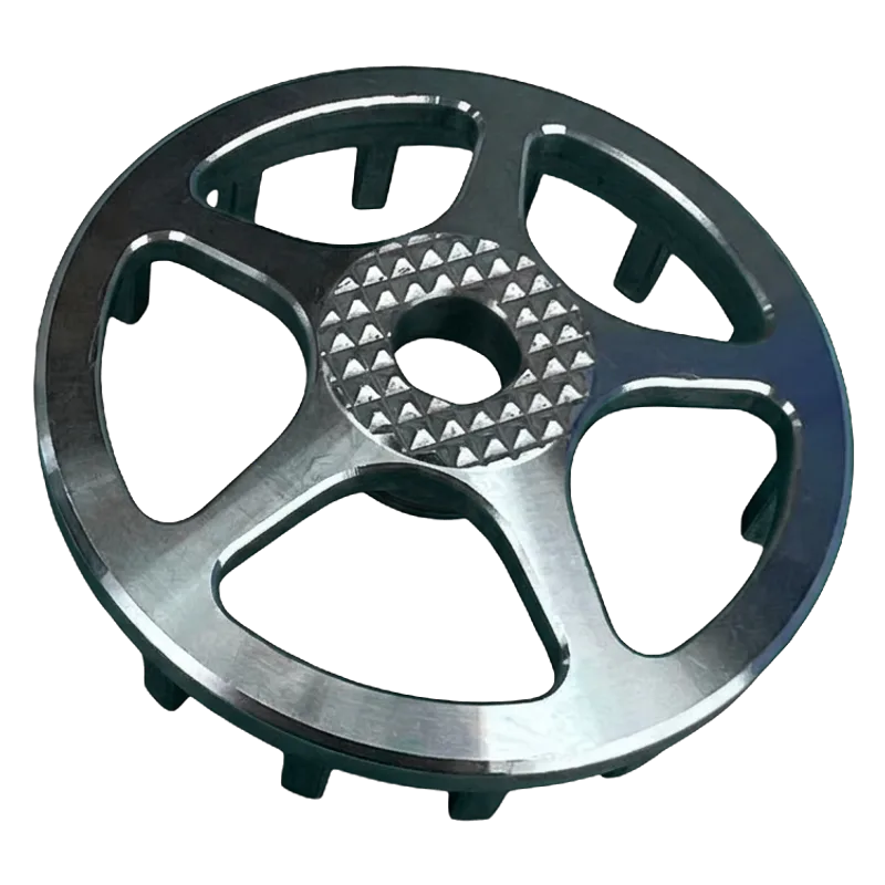 Turn-mill machined aluminum drone wheel made by HERO Precision