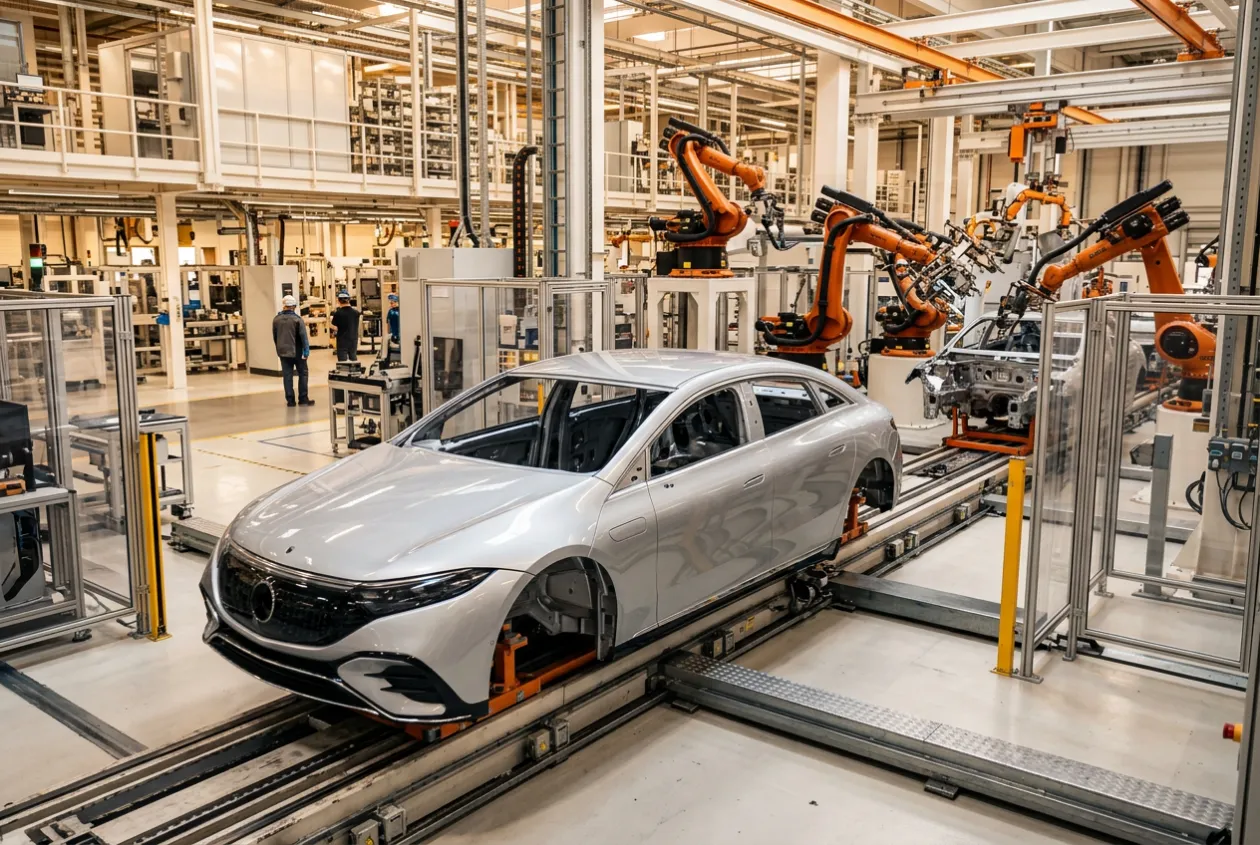 Car body on an automotive assembly line