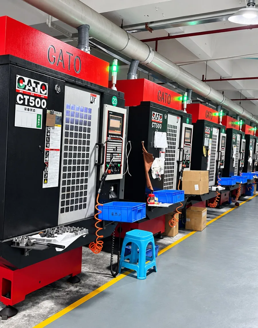 Rows of CNC machining centers in the HERO Precision plant