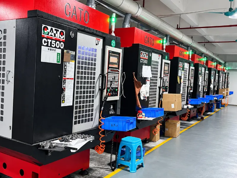 Row of CNC machining centers