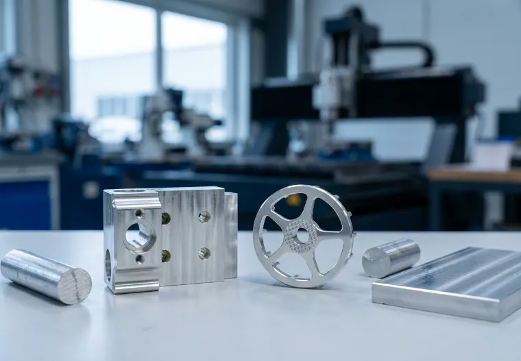 6061 and 7075 aluminum CNC machined parts with aluminum bar and plate stock